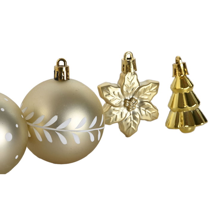 DKD Home Decor Set de 37 Bolas de Decoración Navideña Dorado DKD Home Decor Set de 37 Bolas de Decoración Navideña Dorado
