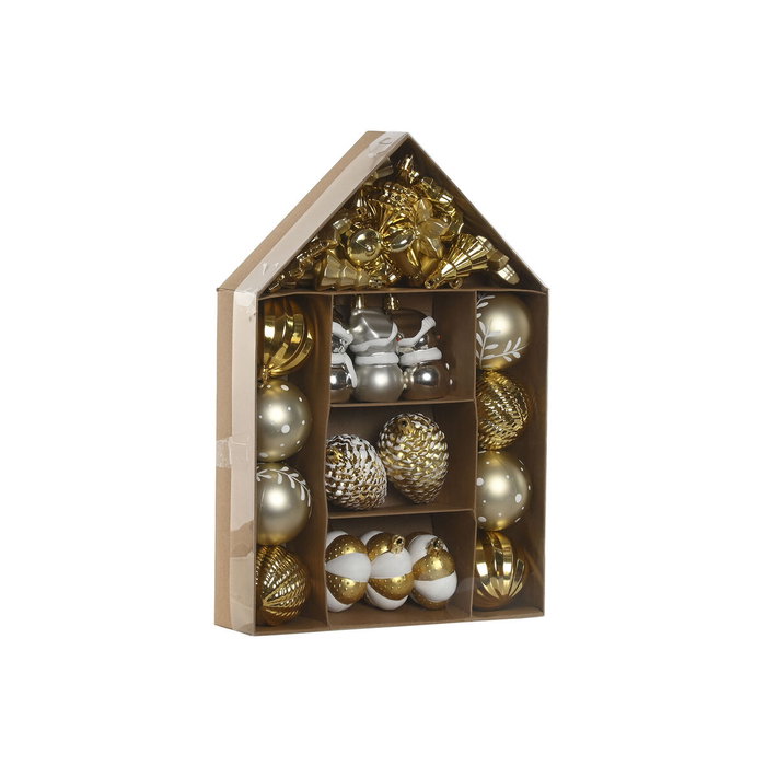 DKD Home Decor Set de 37 Bolas de Decoración Navideña Dorado DKD Home Decor Set de 37 Bolas de Decoración Navideña Dorado