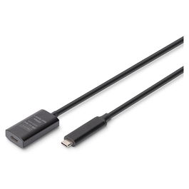Digitus DN-300908 Cable de Extensión USB-C a USB-C 3.2 Gen 2 10 Gbps 5 Metros Negro
