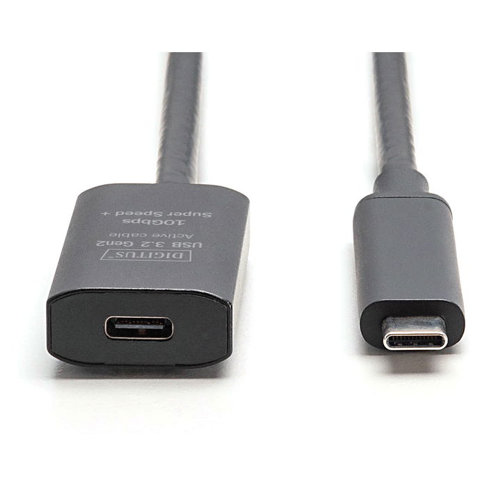 Digitus DN-300908 Cable de Extensión USB-C a USB-C 3.2 Gen 2 10 Gbps 5 Metros Negro