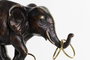 DKD Home Decor Figura de Elefante en Resina y Metal Negro y Dorado