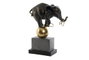 DKD Home Decor Figura de Elefante en Resina y Metal Negro y Dorado