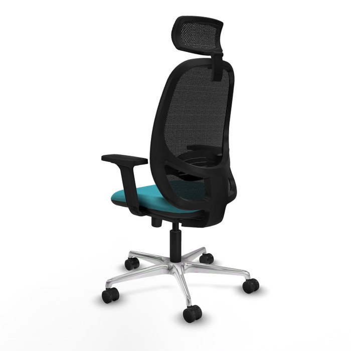 PIQUERAS Y CRESPO Silla de oficina Cilanco con mecanismo Sincro, Turquesa y Negro