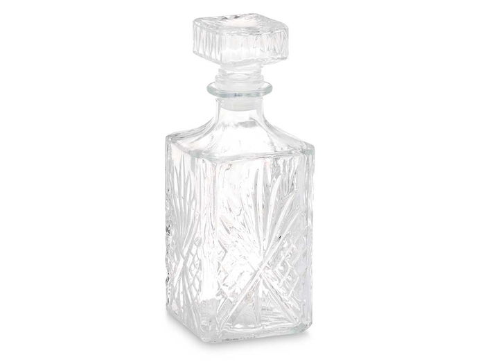 Vivalto Licorera Tallada Rombos 900 ml 9 x 23.5 x 9 cm Vidrio Transparente (Set de 12)