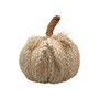 Atosa Calabaza Decorativa de Esparto con Borlas Naturales para Halloween y Otoño - 19x18 cm