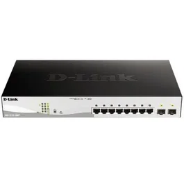 D-Link DGS-1210-10MP/E Switch de Red Gestionable Gigabit L2+ con 8 Puertos PoE+ 130W y 2 Puertos SFP para Empresa, Negro