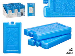 Leknes Set 2 Bloques Acumulador Frío 200ml, Azul, Plástico (PE), Dimensiones 15 x 8.5 x 2.2 cm (Set de 24)