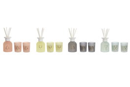 DKD Home Decor Set de 3 Ambientadores Mikado de Cristal 100 ml Urban