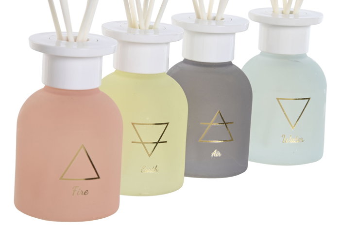 DKD Home Decor Set de 3 Ambientadores Mikado de Cristal 100 ml Urban