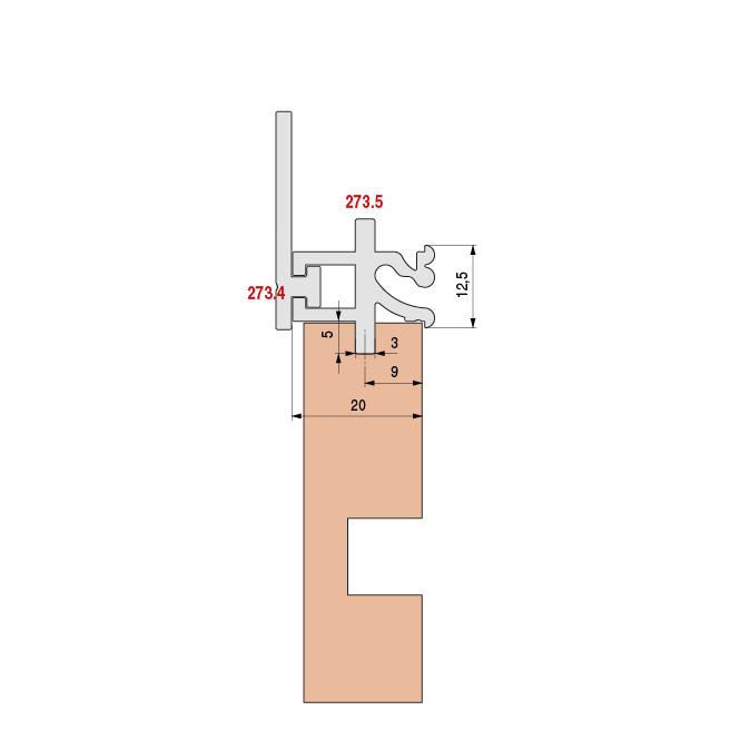Zobal Perfil Soporte Central Plata Mate 3,5Mts Servicio En Barras De 3,5 Mts.