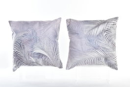 DKD Home Decor Set de 4 Cojines Tropical Bestone en Poliéster, Gris