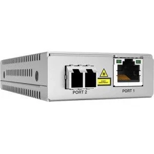 Allied Telesis AT-MMC2000/LC-960 Conversor de Medio Fibra Óptica Gigabit Ethernet, 1000 Mbit/s 1310 nm Multimodo, 2000 m, 1 Puerto RJ-45, 2 Puertos LC, Gris