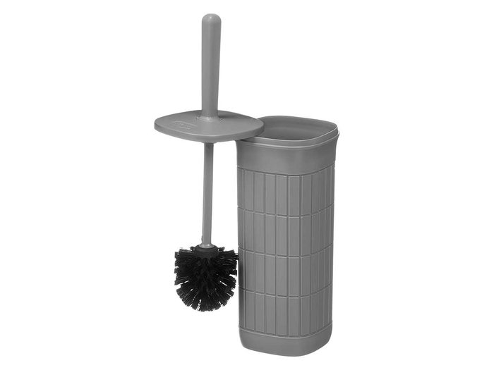 Stefanplast Escobillero Domus Gris Azulado, 11.5x40x11.5 cm, Plástico PP, Organización Baño (Set de 6)