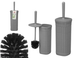 Stefanplast Escobillero Domus Gris Azulado, 11.5x40x11.5 cm, Plástico PP, Organización Baño (Set de 6)