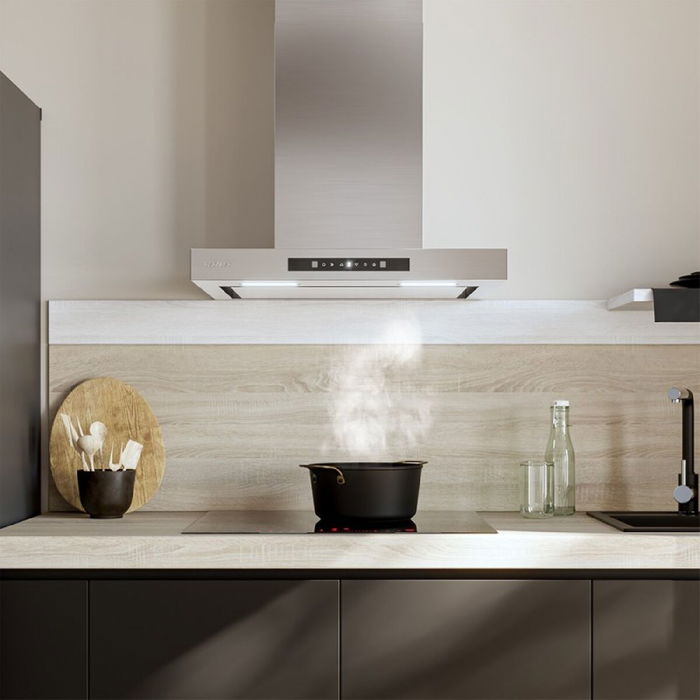 Campana Convencional Cecotec Bolero Flux TT 608000 Slim Negro Acero