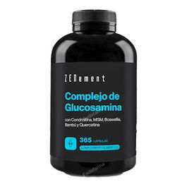 ZENEMENT Complejo de Glucosamina 365 Cápsulas - Cuidado Articulaciones, Condroitina, MSM, Boswellia, Bambú