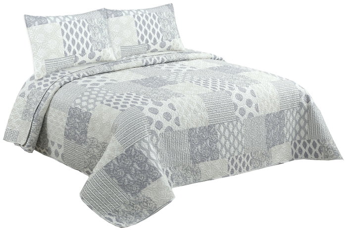 DKD Home Decor Colcha Patchwork Beige 240x260x1 cm