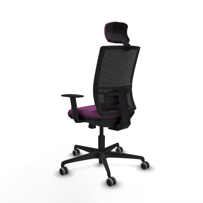 PIQUERAS Y CRESPO Silla de oficina Yunquera con mecanismo Sincro/Traslack Morado y Negro
