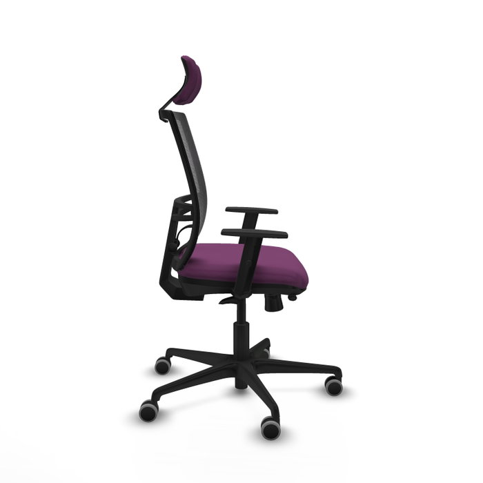 PIQUERAS Y CRESPO Silla de oficina Yunquera con mecanismo Sincro/Traslack Morado y Negro
