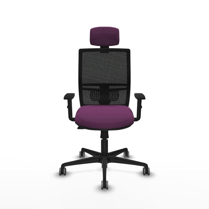 PIQUERAS Y CRESPO Silla de oficina Yunquera con mecanismo Sincro/Traslack Morado y Negro