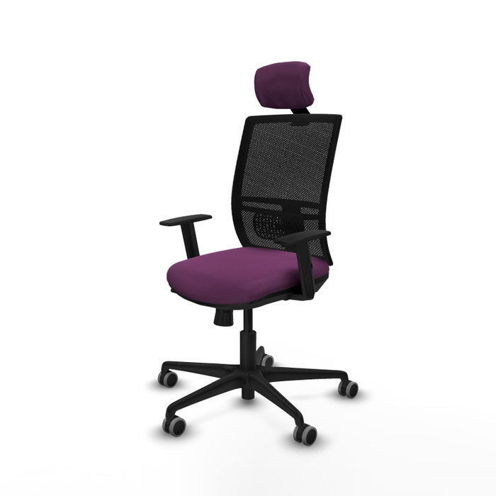 PIQUERAS Y CRESPO Silla de oficina Yunquera con mecanismo Sincro/Traslack Morado y Negro