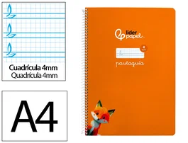 Liderpapel Cuaderno espiral A4 Pautaguía tapa dura naranja
