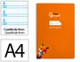 Liderpapel Cuaderno espiral A4 Pautaguía tapa dura 80 hojas 90gr cuadro pautado 4mm color naranja