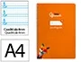 Liderpapel Cuaderno espiral A4 Pautaguía tapa dura 80 hojas 90gr cuadro pautado 4mm color naranja