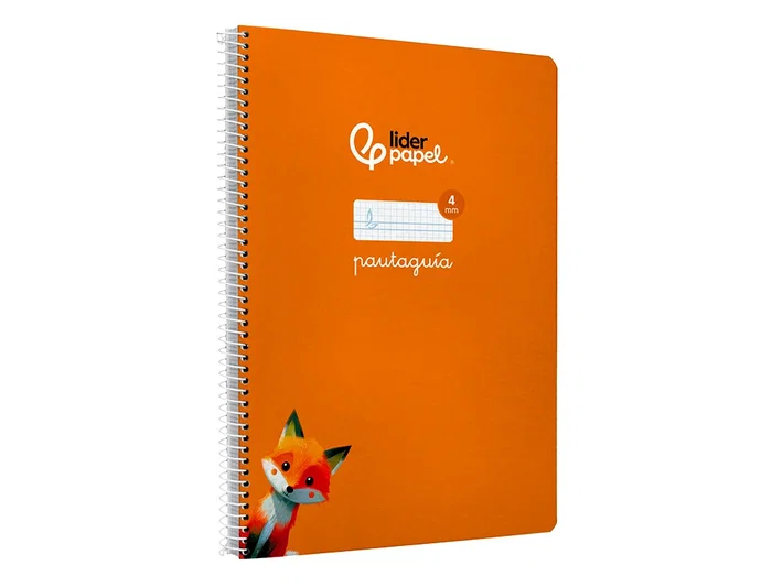 Liderpapel Cuaderno espiral A4 Pautaguía tapa dura 80 hojas 90gr cuadro pautado 4mm color naranja