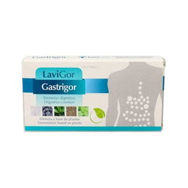 LAVIGOR Gastrigor 40Caps. Suplemento para Dolores Abdominales, Flatulencia, Vientre Hinchado, Eructos, Ardor, Acidez y Mal Aliento