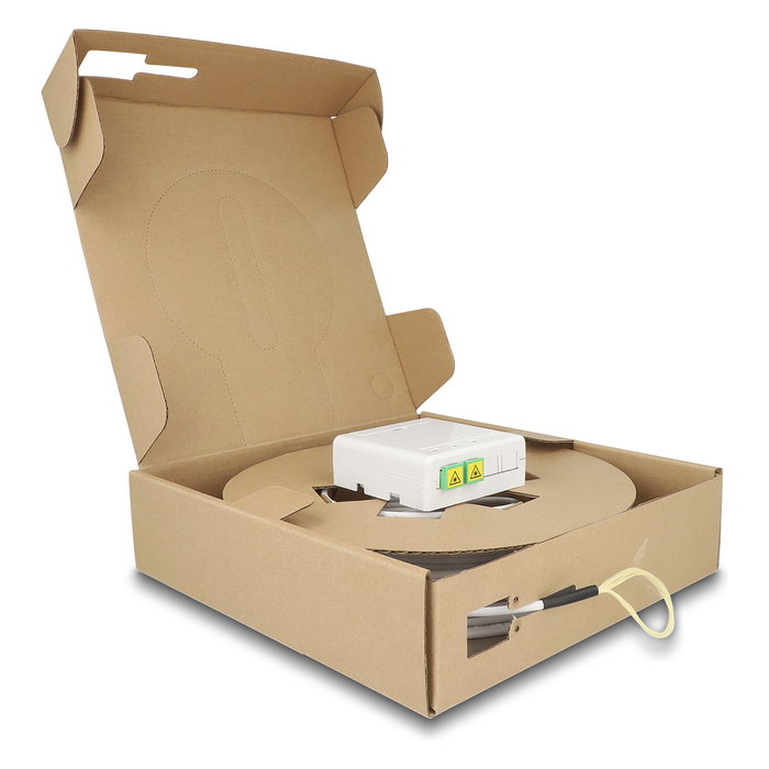 DeLOCK Caja de conexión de fibra óptica 2 x SC/APC Simplex con cable de 20 m