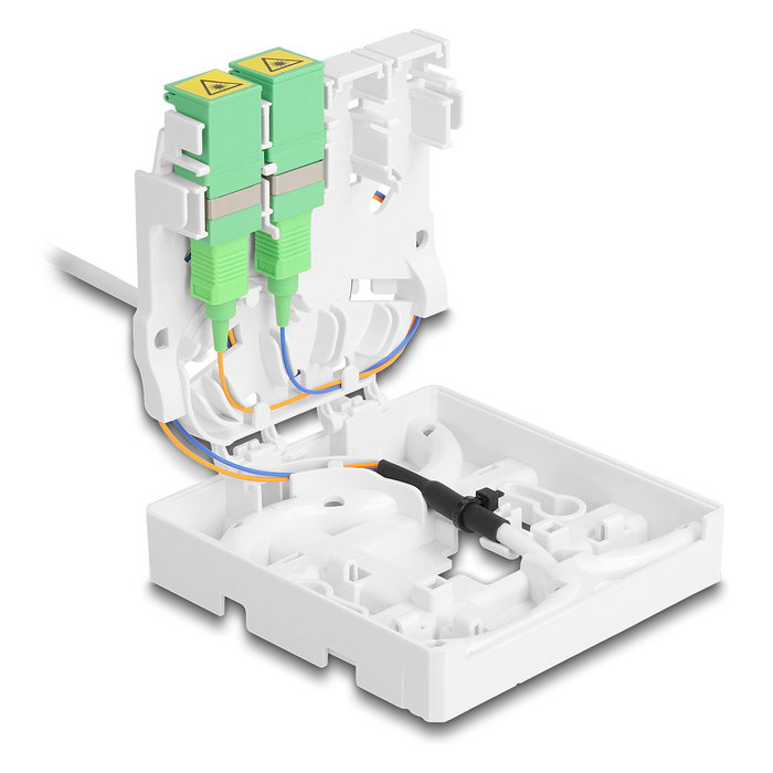 DeLOCK Caja de conexión de fibra óptica 2 x SC/APC Simplex con cable de 20 m