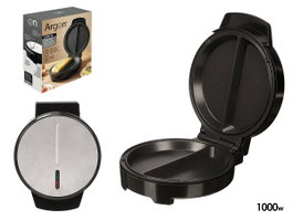 Argon Máquina de Tortillas 1000W, Acero Inoxidable, Negro y Gris, Control Automático de Temperatura (Set de 6)