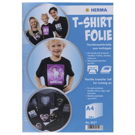 HERMA Papel de transferencia para camisetas A4 para textiles oscuros y negros, 10 hojas