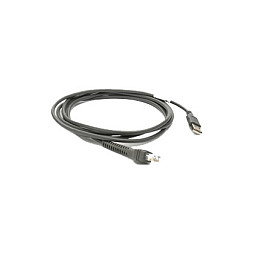 Zebra Motorola CBA-U01-S07ZAR Cable USB A Macho-Macho 2.1 m Gris Derecho para Etiquetadora