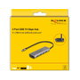 DeLOCK 64293 Hub USB con 4 puertos USB 3.2 Gen 2 Type-A y conexión USB Type-C Gris