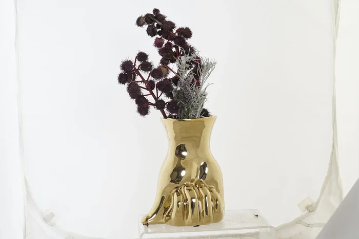 DKD Home Decor Jarron Dorado Gres 12 x 21 x 17 cm DKD Home Decor Jarron Dorado Gres 12 x 21 x 17 cm