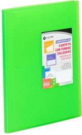 CARCHIVO Carpeta 60 fundas soldadas A4 tapa flexible color lima