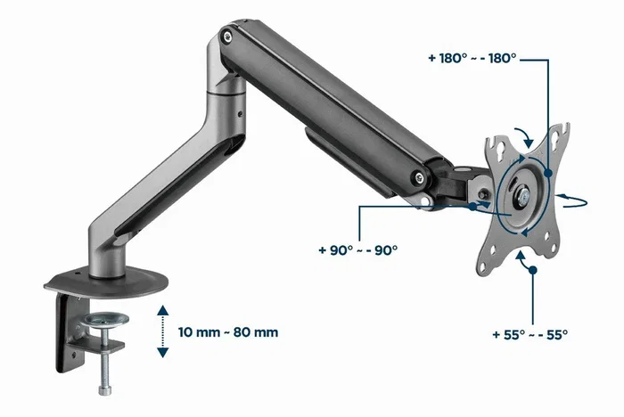 Gembird MA-DA1-05 Soporte para Monitor de Escritorio 32'' Gris