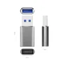 AISENS Mini Adaptador USB 3.2 Gen2 a USB-A, USB-C Hembra, Gris