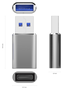 Aisens Mini Adaptador USB-C Hembra a USB-A Macho 3.2 Gen2, Gris