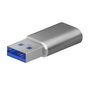 Aisens Mini Adaptador USB-C Hembra a USB-A Macho 3.2 Gen2, Gris