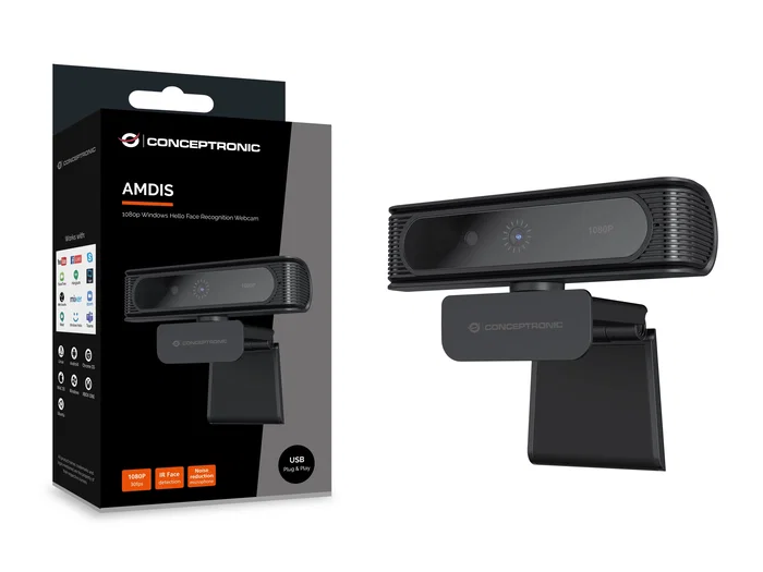Conceptronic AMDIS09B Webcam Full HD 1080p con Reconocimiento Facial Conceptronic AMDIS09B Webcam Full HD 1080p con Reconocimiento Facial
