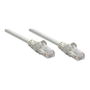 Intellinet Cable de Red Patch RJ45 U/UTP Cat6 0.5m Gris con Hebelschutz, Certificado EIA/TIA, Conector Chapado en Oro, CCA 24AWG
