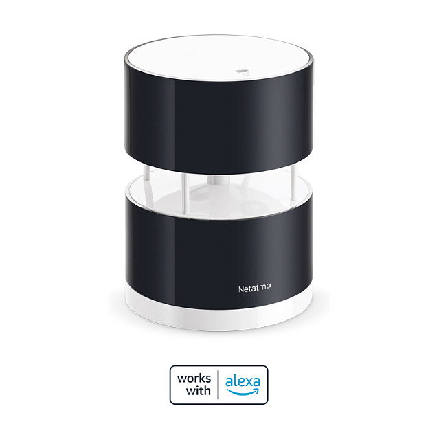 Netatmo Anemómetro Inteligente para Estación Meteorológica, Inalámbrico Wi-Fi, Mide Velocidad del Viento 0-45 m/s, Resistente al Agua y UV, Negro/Transparente