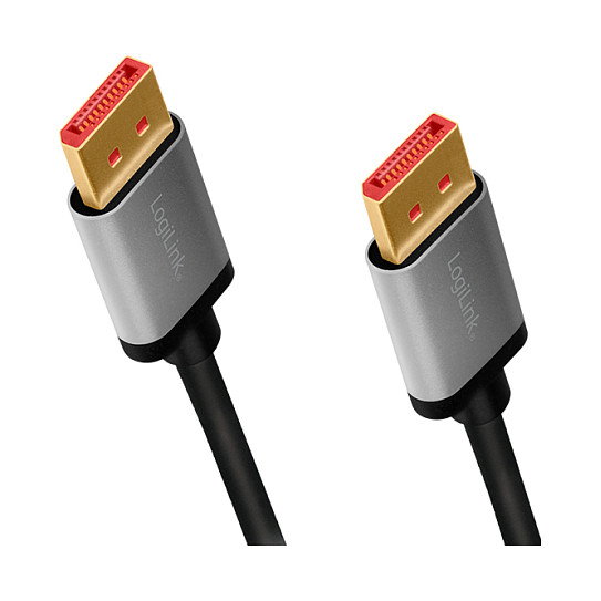 LogiLink Cable DisplayPort DP/M a DP/M 8K/60 Hz, 1 m, negro/gris LogiLink Cable DisplayPort DP/M a DP/M 8K/60 Hz, 1 m, negro/gris