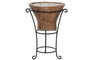 DKD Home Decor Soporte para vela de madera y hierro marrón