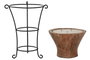 DKD Home Decor Soporte para vela de madera y hierro marrón