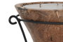 DKD Home Decor Soporte para vela de madera y hierro marrón