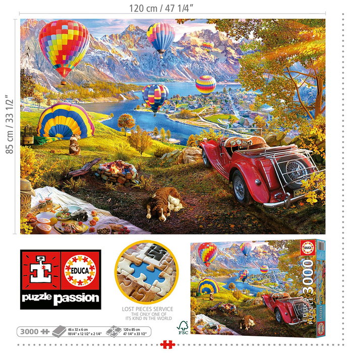 Educa Puzzle 3000 Piezas El Valle De Los Globos Aerostáticos 19947 120x68 cm